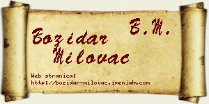 Božidar Milovac vizit kartica